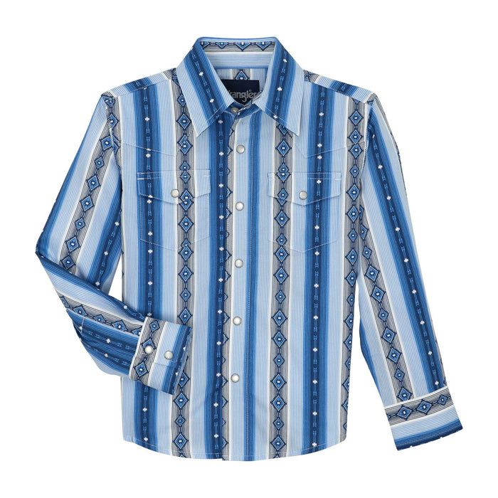 Wrangler Checotah Blue Long Sleeve Shirt