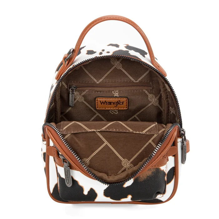 Wrangler Cow Print Mini Backpack With Coin Pouch