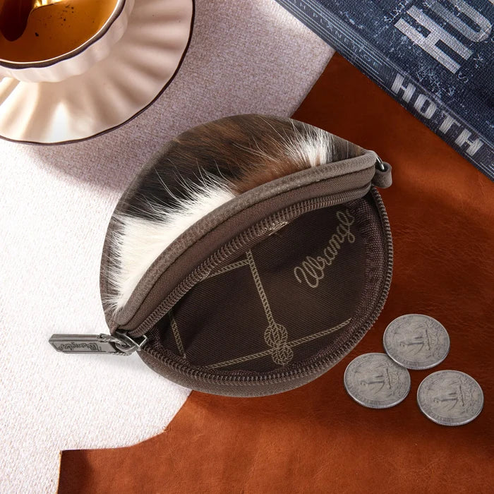 Wrangler Genuine Hair On Cowhide Circular Coin Pouch Bag Charm