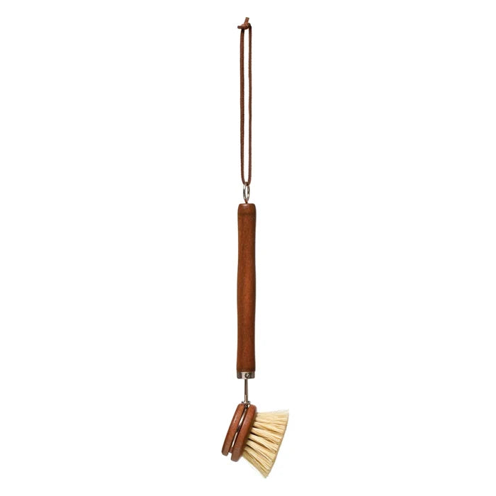 WS 9" Beech Wood Brush with Leather Tie