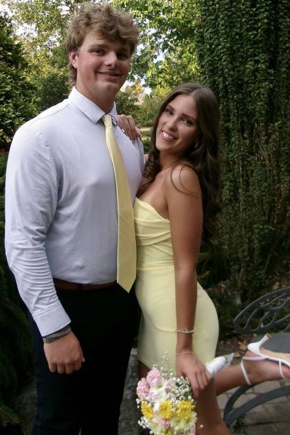 Yellow Strapless Bodycon Pleats Mini Homecoming Dress