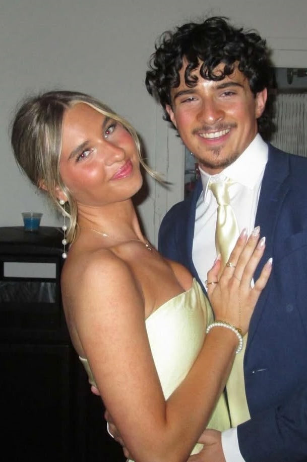 Yellow Strapless Scoop Neck Side Slit Formal Prom Dress with Ruffles