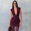 Zenny Mini Dress - Burgundy