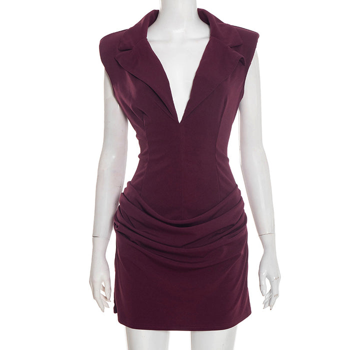 Zenny Mini Dress - Burgundy