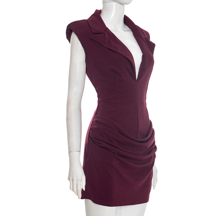 Zenny Mini Dress - Burgundy