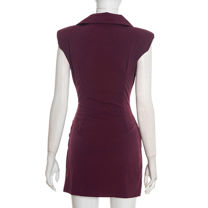 Zenny Mini Dress - Burgundy