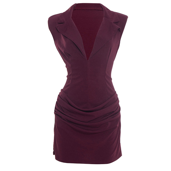 Zenny Mini Dress - Burgundy